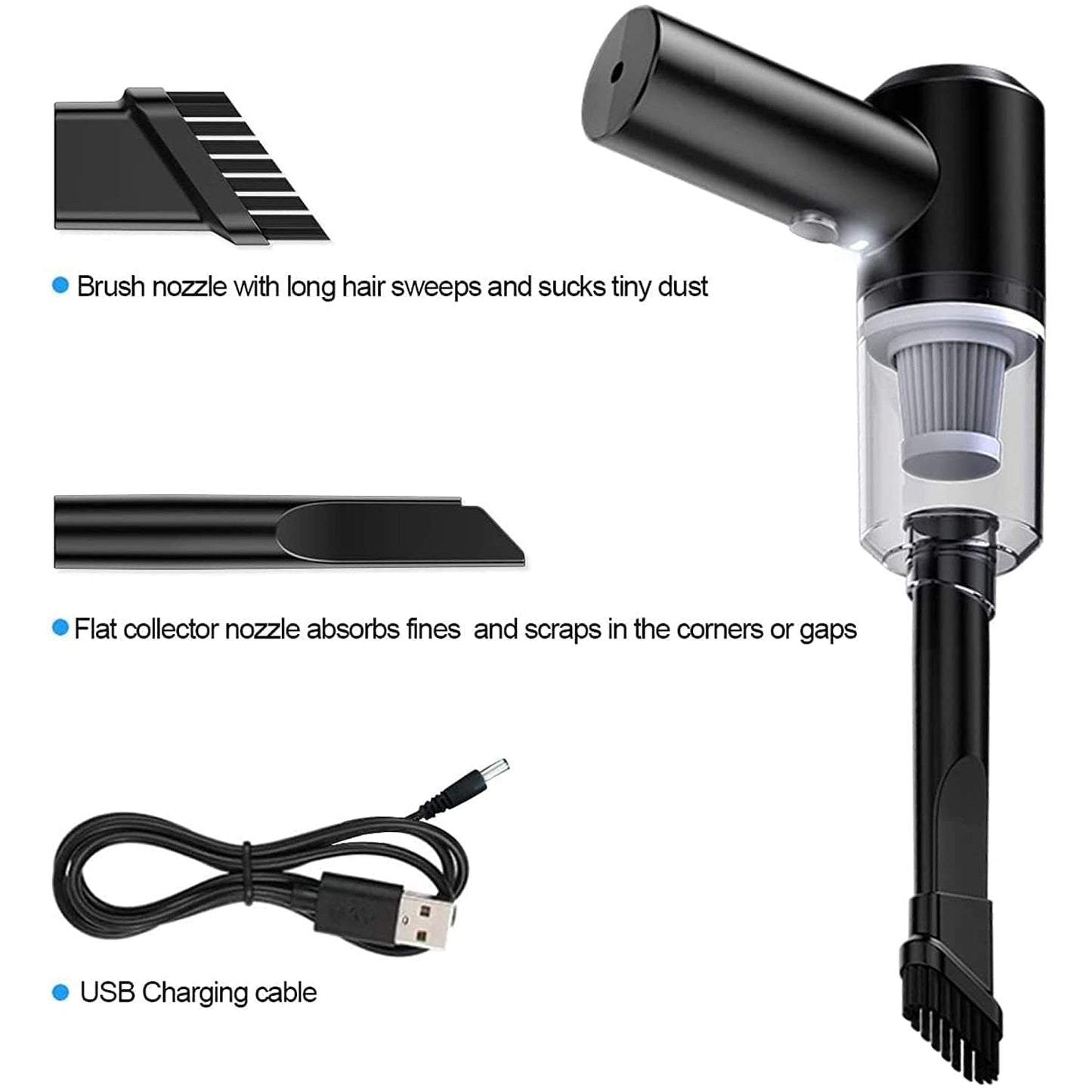 2 In 1 Car Vacuum Cleaner 120w High-power Handheld Wireless Vacuum Cleaner Home Car Dual-use Portable Usb Rechargeable