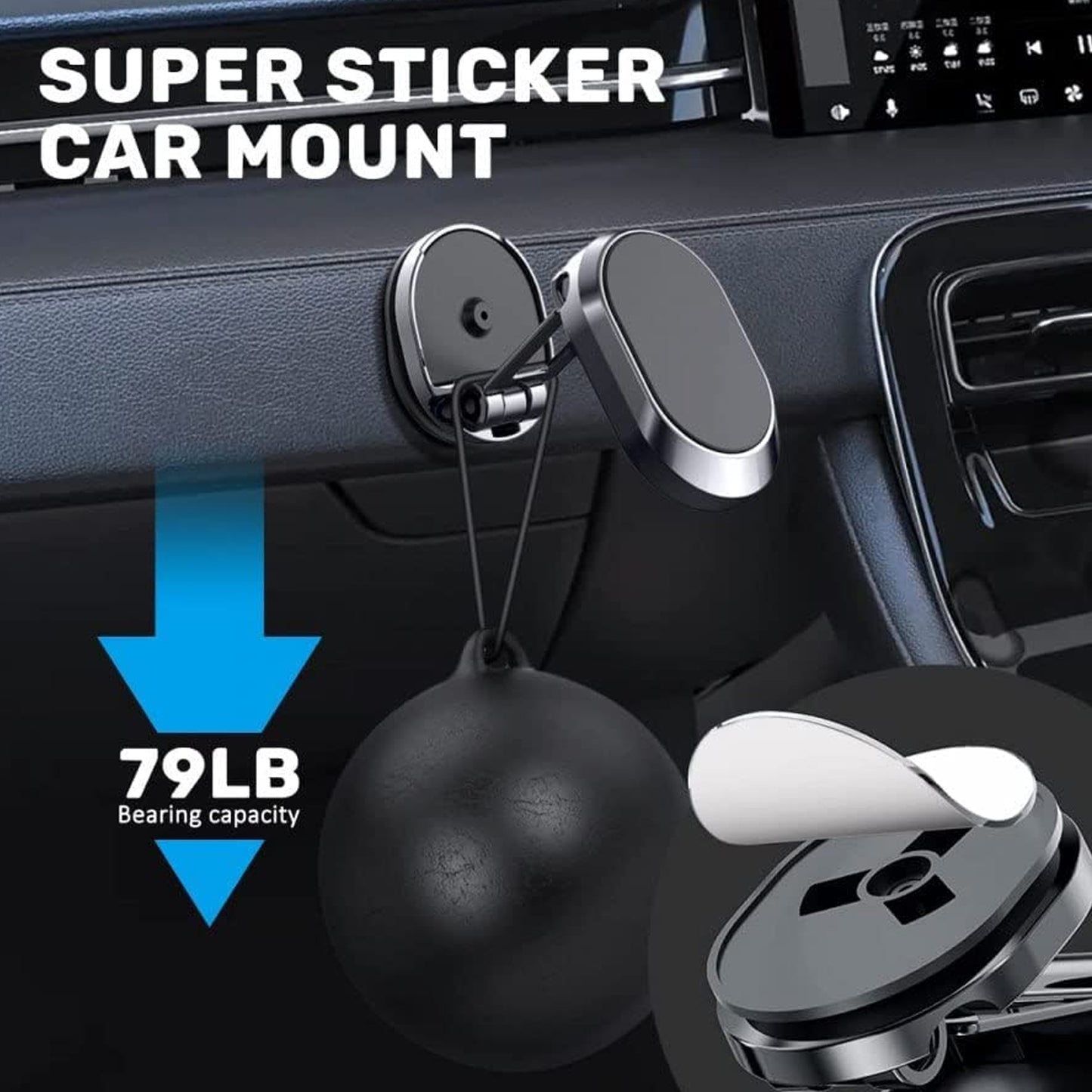 360 Degree Rotating Magnetic  Metal  Car Phone Holder